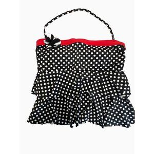 Kenneth Cole Reaction Women Retro Polka Dot Tiered Layers Ruffles Swimsuit Top L